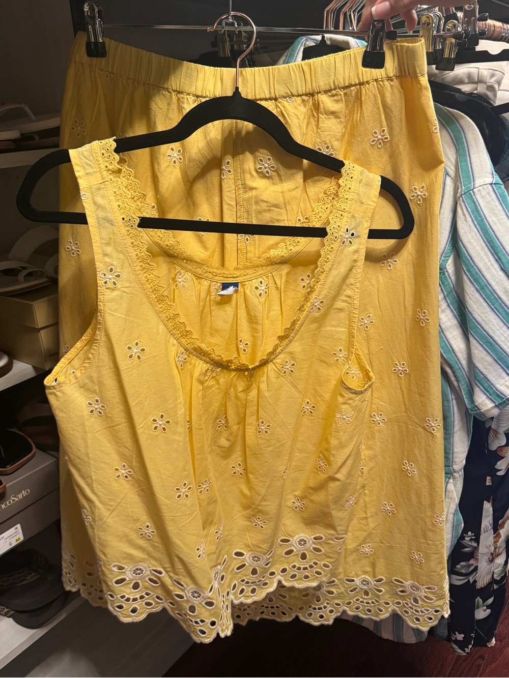 Old Navy Yellow Eyelet Skirt Set - Tank Top & Skirt